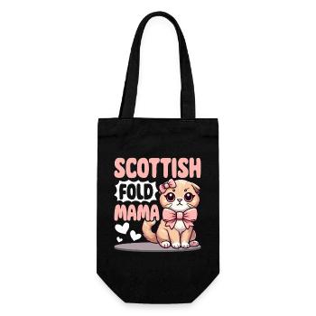 Scottish Fold Mama – Katzenliebhaber Design - Geschenkbeutel für Flaschen - Schwarz - Vorne