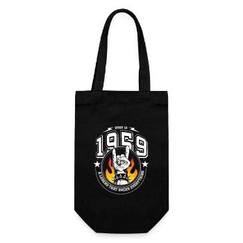 1959 Geburtstag, rockt alles - Geschenkbeutel für Flaschen - Schwarz - Vorne