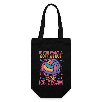 Volleyball Spruch Lustiges Volleyball Geschenk - Geschenkbeutel für Flaschen - Schwarz - Vorne