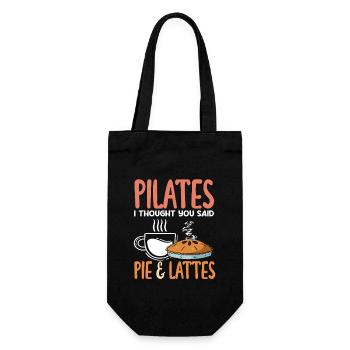 Pilates I thought you said pie & lattes - Gift Bag for Bottles - black - Front