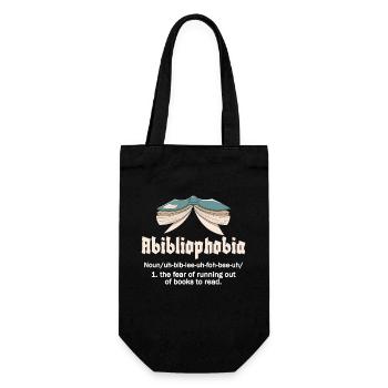 Abibliophobie Bücherwurm Lesebücher - Geschenkbeutel für Flaschen - Schwarz - Vorne