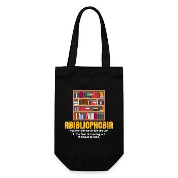 Abibliophobie Bücherwurm Lesebücher - Geschenkbeutel für Flaschen - Schwarz - Vorne