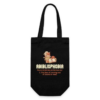 Abibliophobia Bookworm Reading Books - Gift Bag for Bottles - black - Front