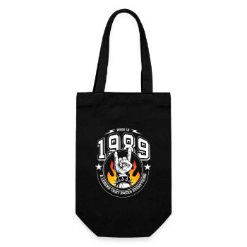 1989 Geburtstag, rockt alles - Geschenkbeutel für Flaschen - Schwarz - Vorne