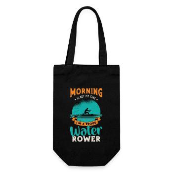 Water Rowing Morning Is Not My Time Water Sports - Geschenkbeutel für Flaschen - Schwarz - Vorne