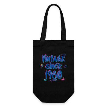 Jahrgang seit 1960 Graffiti Glitch Retro Hip-Hop - Geschenkbeutel für Flaschen - Schwarz - Vorne