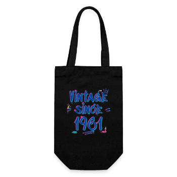 Vintage Since 1961 Graffiti Glitch 64th Bday Vibes - Gift Bag for Bottles - black - Front