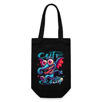 Style de bande dessinée éléphant mignon mais fou - Sac à bouteille - noir - Devant
