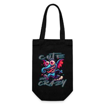Style de bande dessinée éléphant mignon mais fou - Sac à bouteille - noir - Devant