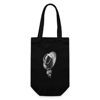 Lifting Up Hat Gentleman Stylish Gesture - Gift Bag for Bottles - black - Front