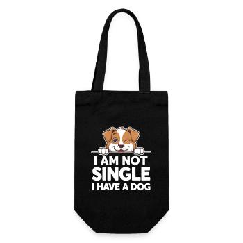 Ich Bin Nicht Single, Ich Habe Einen Hund - - Geschenkbeutel für Flaschen - Schwarz - Vorne