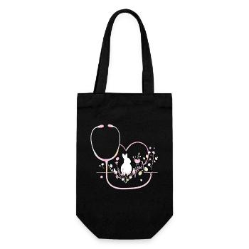 Infirmière Docteur Battement de cœur Pâques - Sac à bouteille - noir - Devant