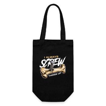 Orthopedic Surgeon I Always Screw Physical Therapy - Gift Bag for Bottles - black - Front