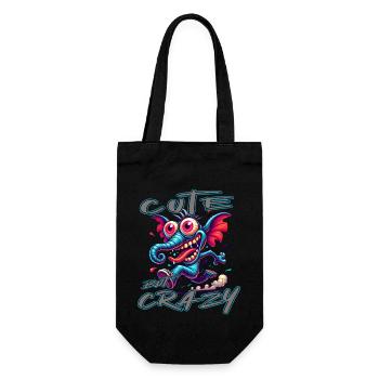 Style de bande dessinée éléphant mignon mais fou - Sac à bouteille - noir - Devant