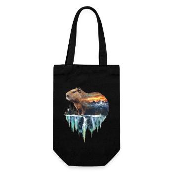 Wasserschwein - Geschenkbeutel für Flaschen - Schwarz - Vorne