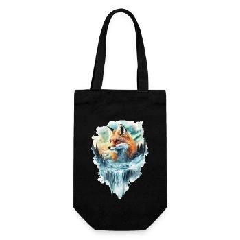 Fuchs - Geschenkbeutel für Flaschen - Schwarz - Vorne
