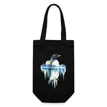 Pinguin - Geschenkbeutel für Flaschen - Schwarz - Vorne