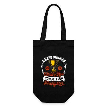 Feuerwehrmann Humor Engagiert Feuerwehr Rettung - Geschenkbeutel für Flaschen - Schwarz - Vorne