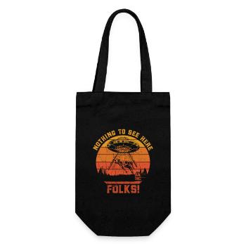 UFO Alien Abduction Cow Sci-Fi Humor - Gift Bag for Bottles - black - Front