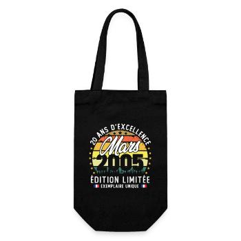 Mars 2005 Vintage Cadeau Anniversaire 20 Ans - Sac à bouteille - noir - Devant