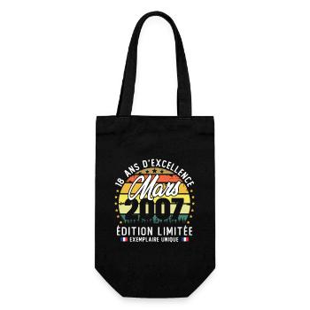 March 2007 Vintage 18 Year Anniversary Gift - Gift Bag for Bottles - black - Front