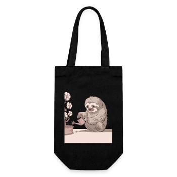 Confortable amoureux des plantes paresseux avec - Sac à bouteille - noir - Devant