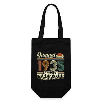 1935 Vintage Retro 90 Year Birthday Gift - Gift Bag for Bottles - black - Front