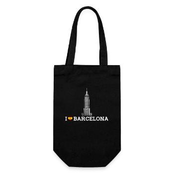 J’aime Barcelone Cool Empire Espagne État Lover Jeu de mots - Sac à bouteille - noir - Devant