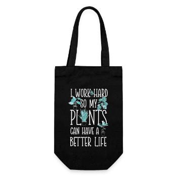 Plant Lover Gardening I Work Hard - Gift Bag for Bottles - black - Front