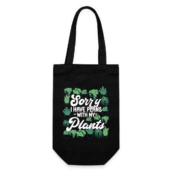 Plant Lover Gardening Sorry I Have - Geschenkbeutel für Flaschen - Schwarz - Vorne