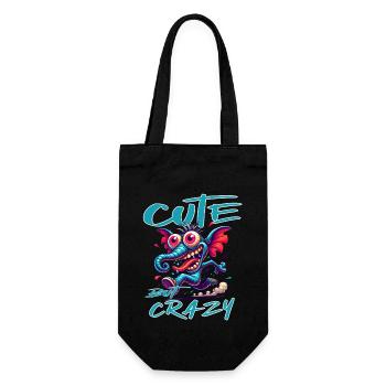 Style de bande dessinée éléphant mignon mais fou - Sac à bouteille - noir - Devant