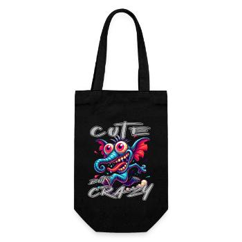 Style de bande dessinée éléphant mignon mais fou - Sac à bouteille - noir - Devant