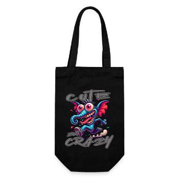 Style de bande dessinée éléphant mignon mais fou - Sac à bouteille - noir - Devant