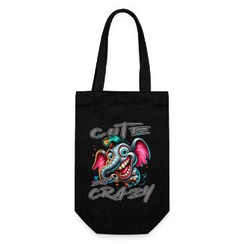 Style de bande dessinée éléphant mignon mais fou - Sac à bouteille - noir - Devant