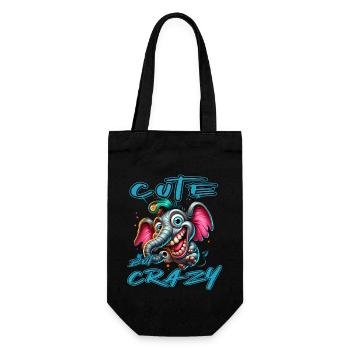 Style de bande dessinée éléphant mignon mais fou - Sac à bouteille - noir - Devant
