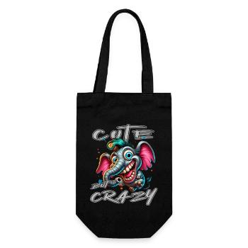 Style de bande dessinée éléphant mignon mais fou - Sac à bouteille - noir - Devant
