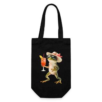 Frosch - Geschenkbeutel für Flaschen - Schwarz - Vorne