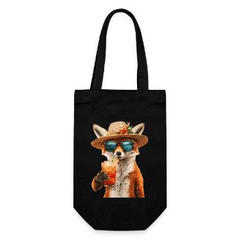 Fuchs - Geschenkbeutel für Flaschen - Schwarz - Vorne