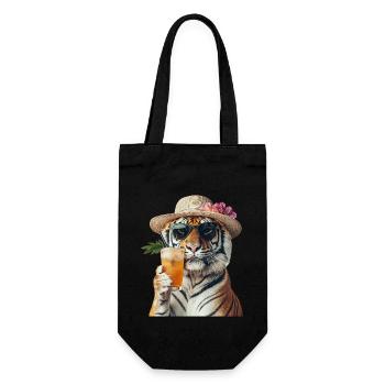 Tiger - Geschenkbeutel für Flaschen - Schwarz - Vorne