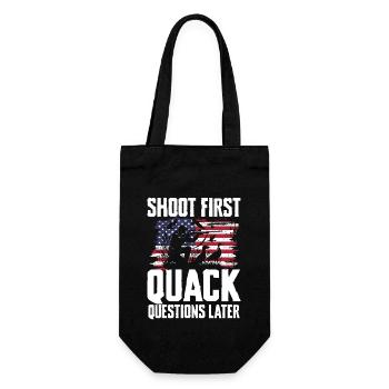 Duck hunters shoot heavier loads flag - Gift Bag for Bottles - black - Front