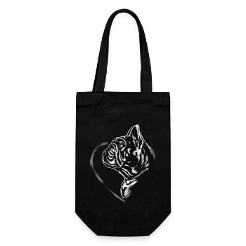 Bulldogge - Geschenkbeutel für Flaschen - Schwarz - Vorne