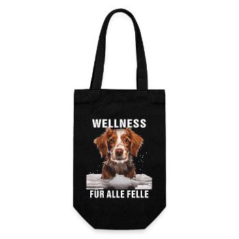 HUND WELLNESS FÜR ALLE FELLE - Geschenkbeutel für Flaschen - Schwarz - Vorne