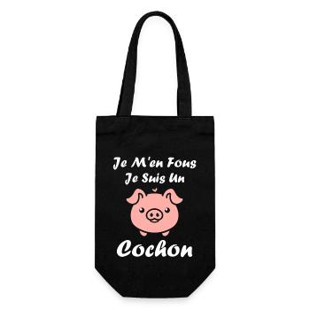 cochon - Sac à bouteille - noir - Devant