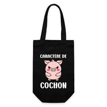 cochon - Sac à bouteille - noir - Devant