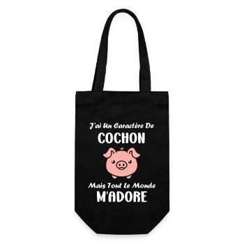 cochon - Sac à bouteille - noir - Devant