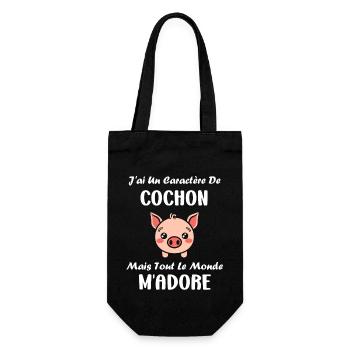 cochon - Sac à bouteille - noir - Devant