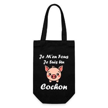 cochon - Sac à bouteille - noir - Devant