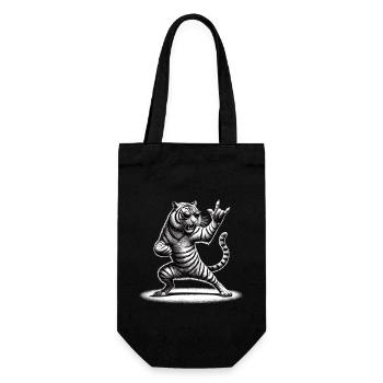 Rockender Tiger – Wild und Frei - Geschenkbeutel für Flaschen - Schwarz - Vorne