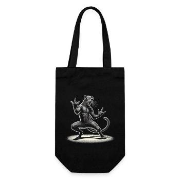 Rock-Panther – Metal und Power - Geschenkbeutel für Flaschen - Schwarz - Vorne