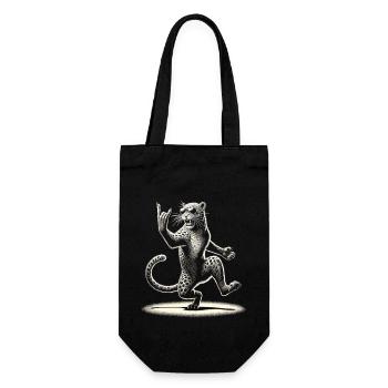 Rocking Leopard – Wild & Loud - Gift Bag for Bottles - black - Front